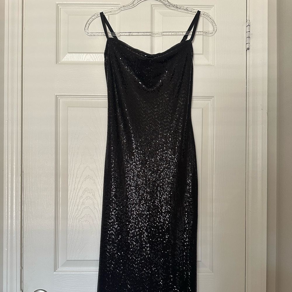 Bebe Black Sequin Maxi Dress